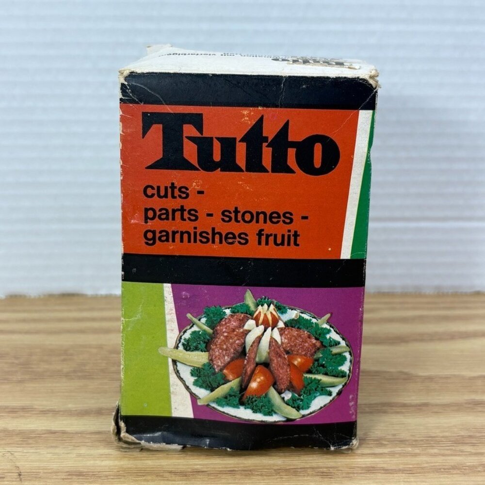 RARE Vintage Garnish Tool TUTTO Cuts Parts Stones Garnishes Fruit